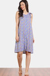 Zivame Floral Pop Woven Knee Length Nightdress - Dutch Canal — thumbnail 2